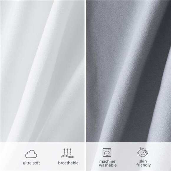 Crib Sheets for Boys and Girls Fitted 4 Pack - Breathable, Soft Microfiber Baby - Picture 6 of 8